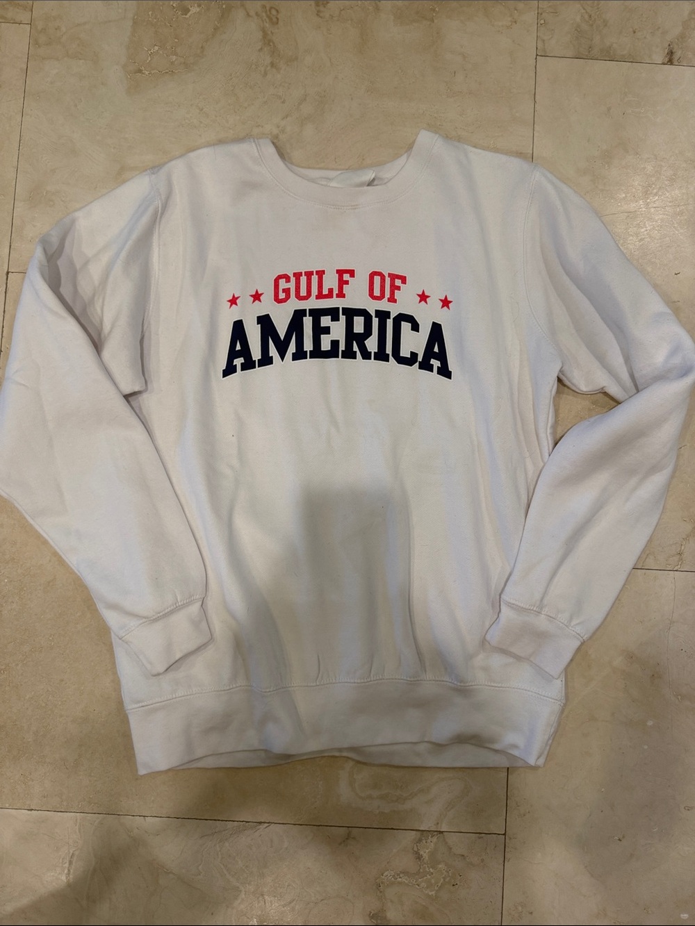Gulf of America White Crewneck Sweatshirt